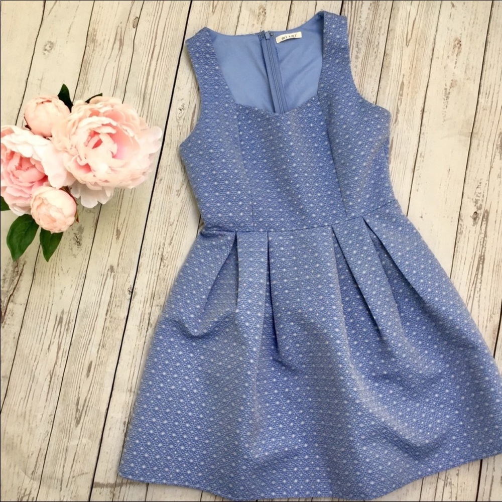 Periwinkle and Gold Party Dress